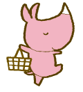 ピンク色のカバのキャラクター
